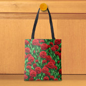 Sac fourre-tout aux œillets rouges