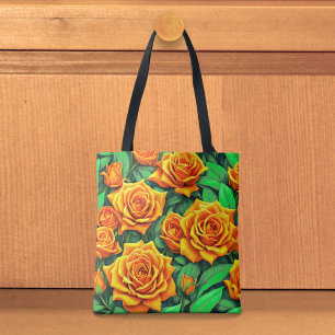 Sac fourre-tout aux roses orange