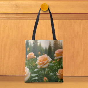 Sac fourre-tout aux roses pêche