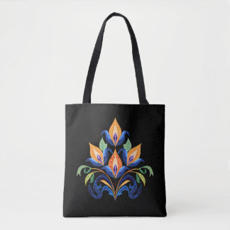 Sac fourre-tout aux tulipes abstraites orange