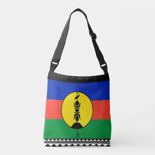 Sac fourre-tout avec bandoulière. Drapeau Kanaky (Devant)