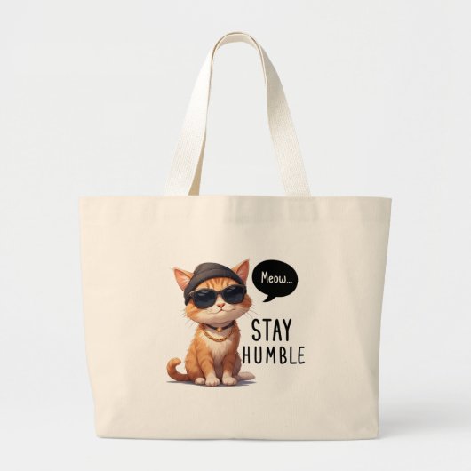 Sac fourre-tout Avec Chat Hipster Design-Restez Hu (Devant)
