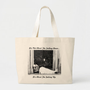 Sac fourre-tout avec citation inspirante.