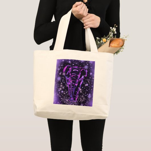 Sac fourre-tout avec éléphant violet (Devant (produit))