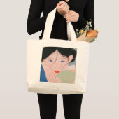 Sac fourre-tout avec illustration de fille coréenn (Devant (produit))