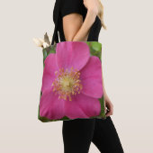Sac fourre-tout avec image de rose rose vif (De près)