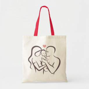 Sac fourre-tout avec imprimé "famille"