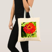 Sac fourre-tout avec le Zinnia rouge (Devant (produit))