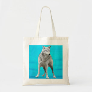 sac fourre-tout avec loup gris