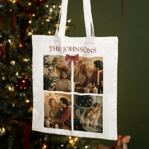 Sac fourre-tout avec photos de Noël personnalisées