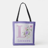 Sac fourre-tout avec première initiale plus nom av (Dos)