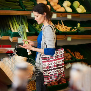 Sac fourre-tout aztèque ethnique rouge