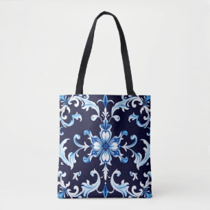sac fourre-tout azur fleuri