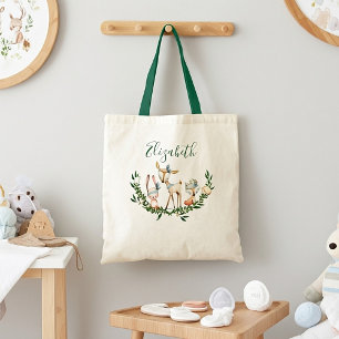 Sac fourre-tout bébé cerf aquarelle mignon