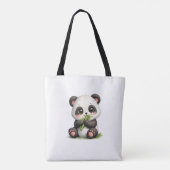Sac fourre-tout bébé panda mignon mangeant du bamb (Dos)