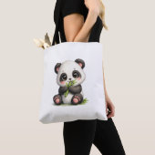 Sac fourre-tout bébé panda mignon mangeant du bamb (De près)