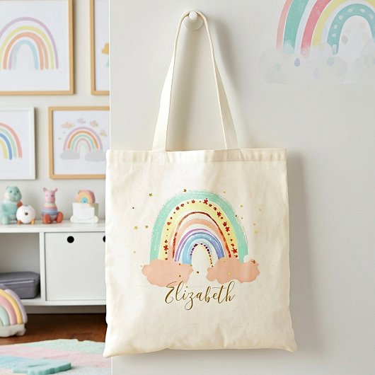 Sac fourre-tout bébé Rainbow et étoiles