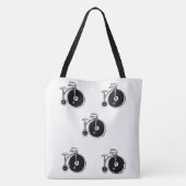 Sac fourre-tout Bicyclettes en noir et blanc Vinta (Dos)