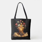 Sac fourre-tout Black Custom Name Volcano Hearts (Dos)