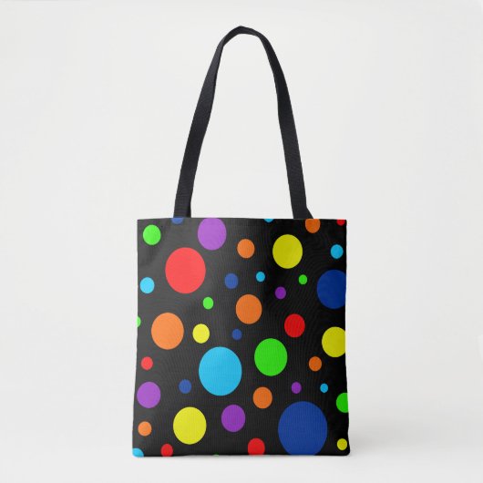 Sac fourre-tout Black Rainbow Spots (Devant)