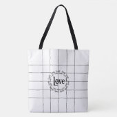 Sac fourre-tout Black & White Lines Love (Devant)