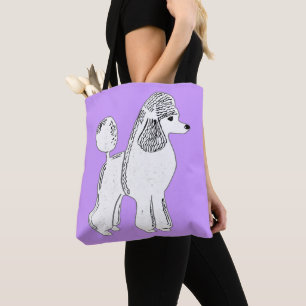 Sac fourre-tout blanc à lilas de caniche standard