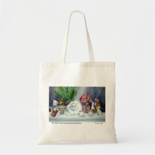 Sac fourre-tout blanc aux cheveux longs à chat