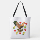 Sac fourre-tout blanc coq Corn (Dos)