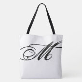 sac fourre-tout blanc monogramme de style cool (Dos)