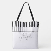 Sac fourre-tout blanc tout-en-un Piano avec nom de (Dos)