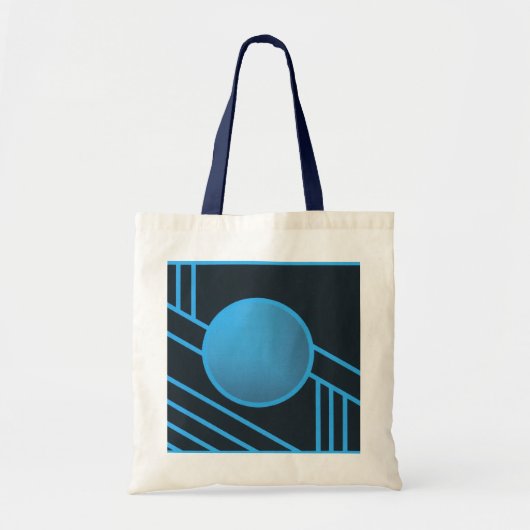 Sac fourre-tout bleu à cercle d'art déco (Devant)