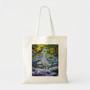 Sac fourre-tout bleu à héron