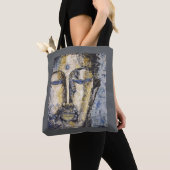 Sac fourre-tout bleu à impression d'art (De près)