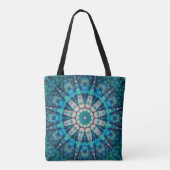 Sac fourre-tout bleu à impression de mandala tout (Dos)