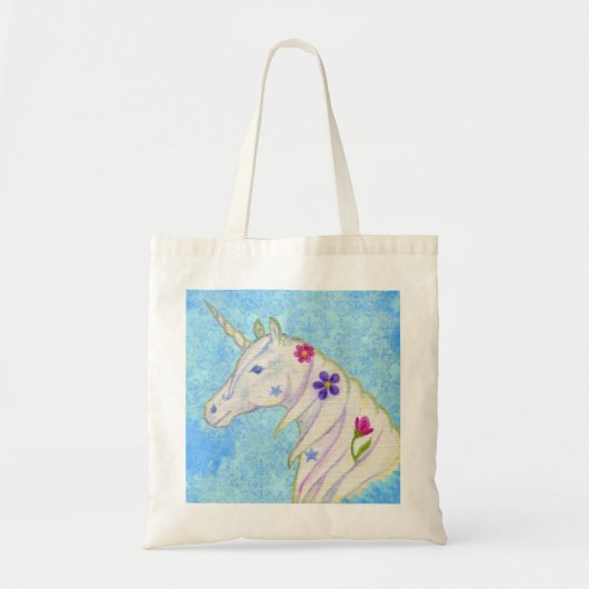 Sac fourre-tout bleu à licorne (Devant)