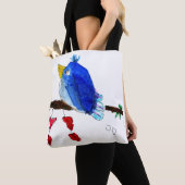 Sac fourre-tout bleu à oiseau (De près)