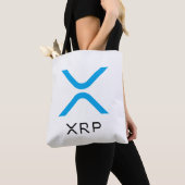 Sac fourre-tout bleu et noir à ondulation de XRP (De près)
