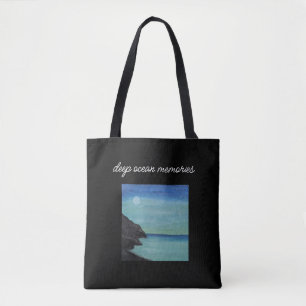 Sac fourre-tout bleu et noir esthétique.