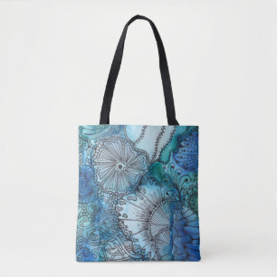 Sac fourre-tout bleu occupé