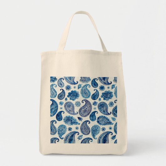 Sac fourre-tout Blue Paisley pour femmes (Devant)
