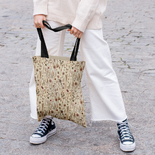Sac fourre-tout botanique à fleurs pressées Herbar