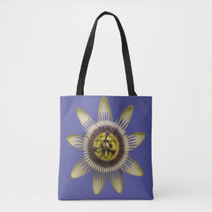 Sac fourre-tout botanique à motif de passiflore