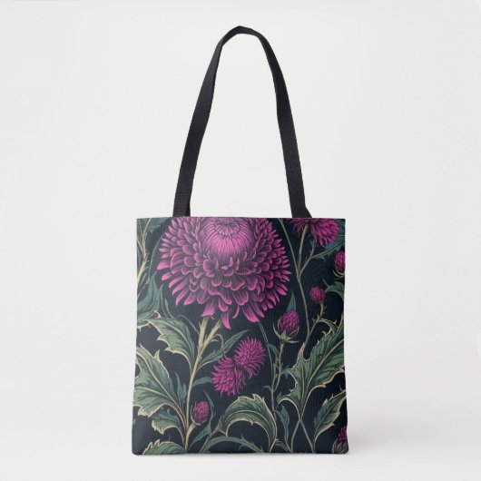 Sac fourre-tout botanique d'amarante ensorcelant (Devant)
