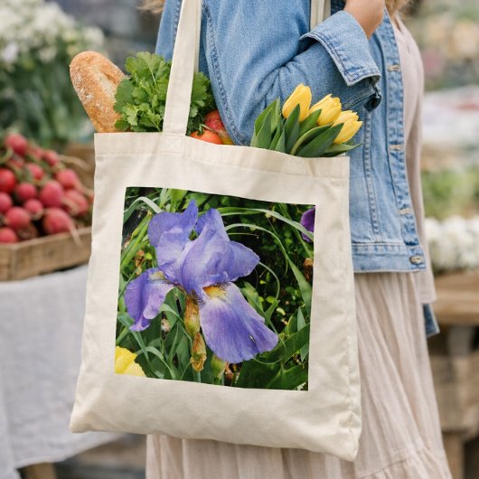 Sac fourre-tout botanique d'Iris pourpre