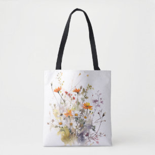 Sac fourre-tout Bouquet orange vintage Élégance in