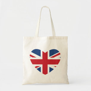 Sac fourre-tout britannique à coeur - drapeau