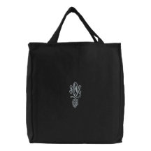 Sac fourre-tout brodé monogramme personnalisable