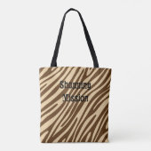 Sac fourre-tout Brown d'impression Zebra (Dos)