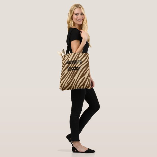 Sac fourre-tout Brown d'impression Zebra (Sur le modèle)