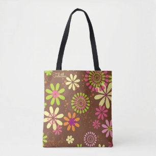 Sac fourre-tout Brown Retro Daisy
